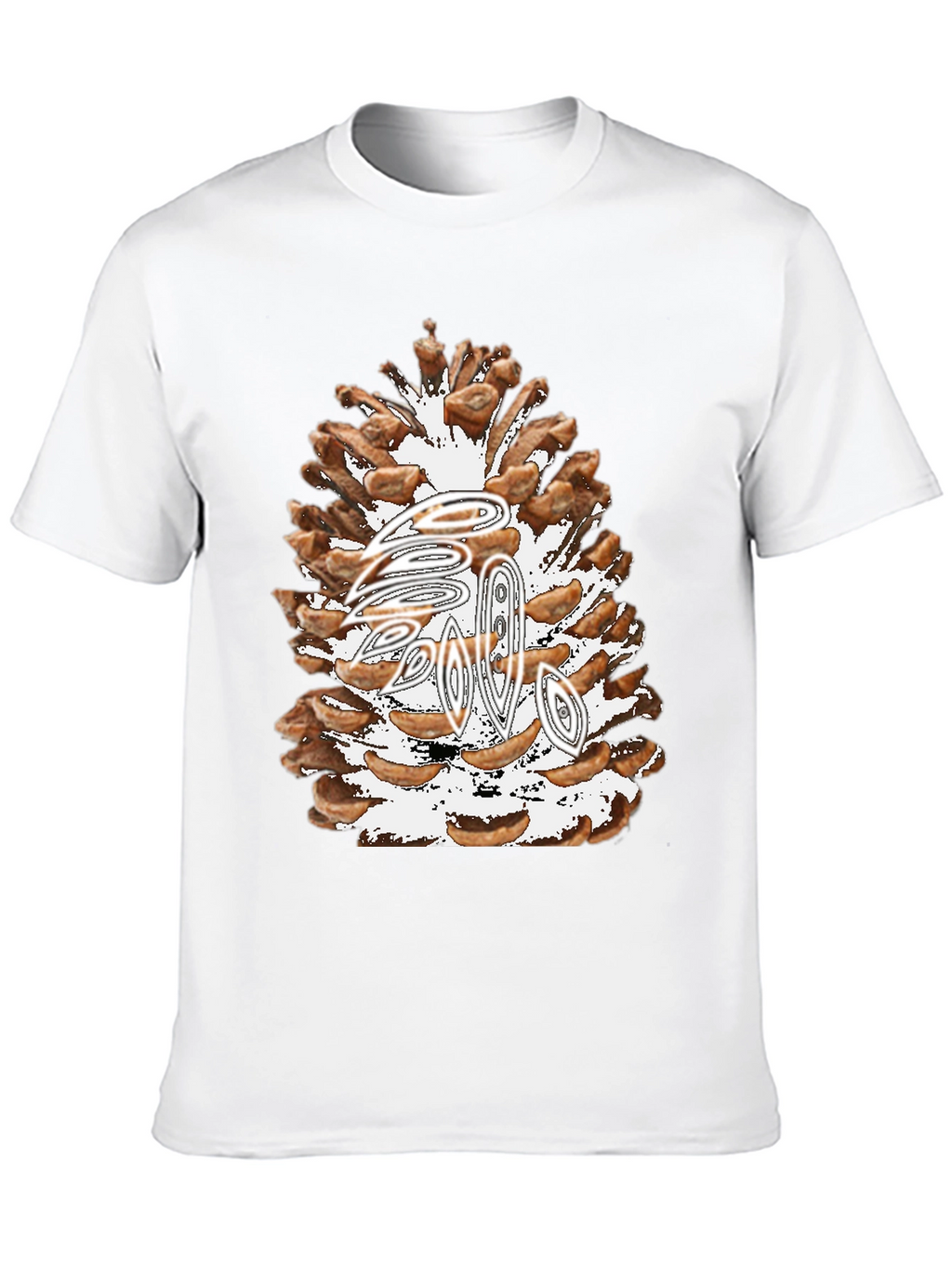 Pine Cone Graphic Tee - Nature Inspired Black T-Shirt