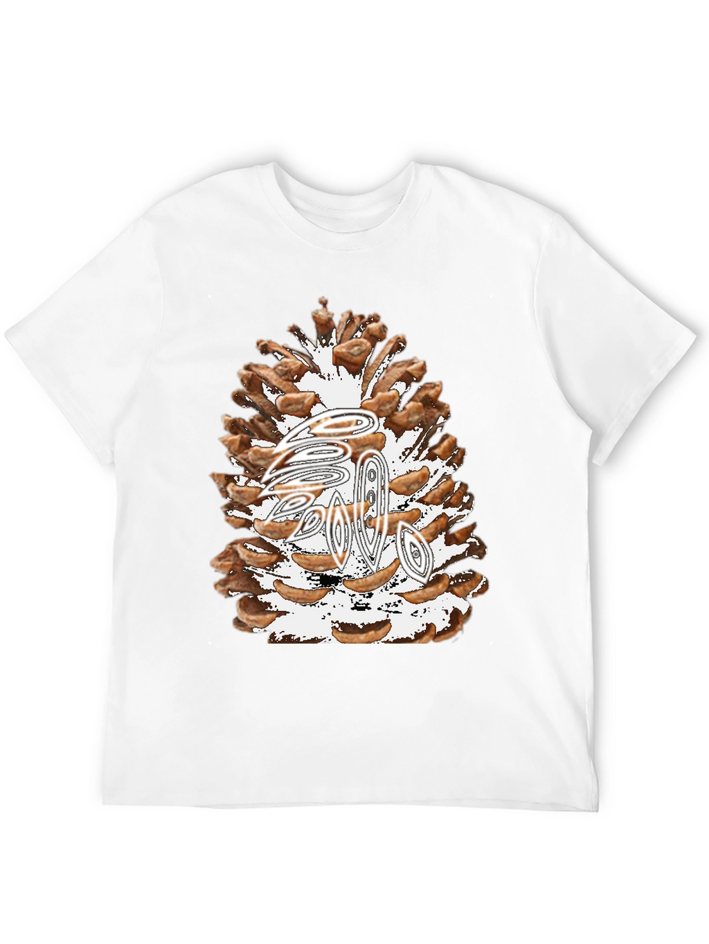 Pine Cone Graphic Tee - Nature Inspired Black T-Shirt