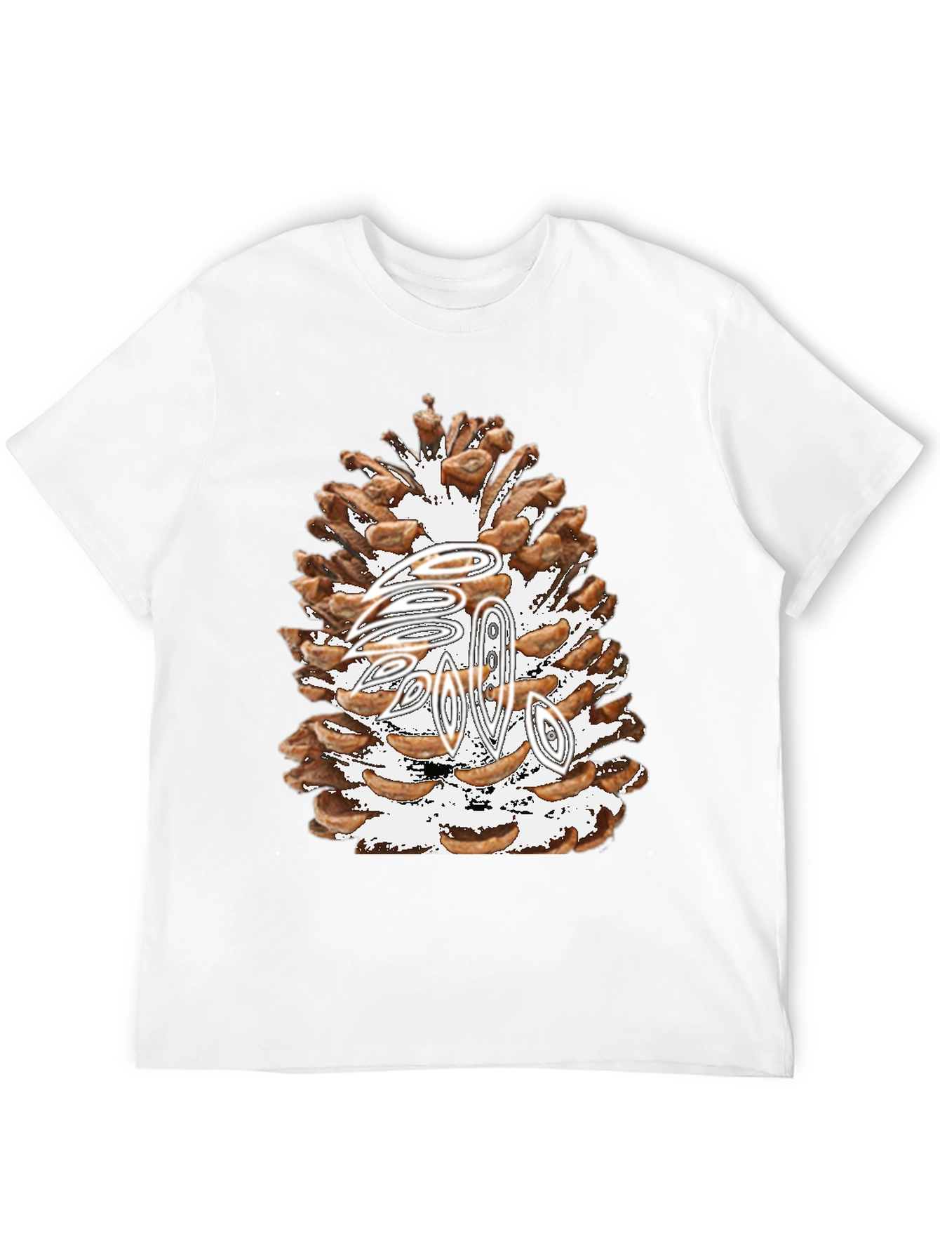 Pine Cone Graphic Tee - Nature Inspired Black T-Shirt