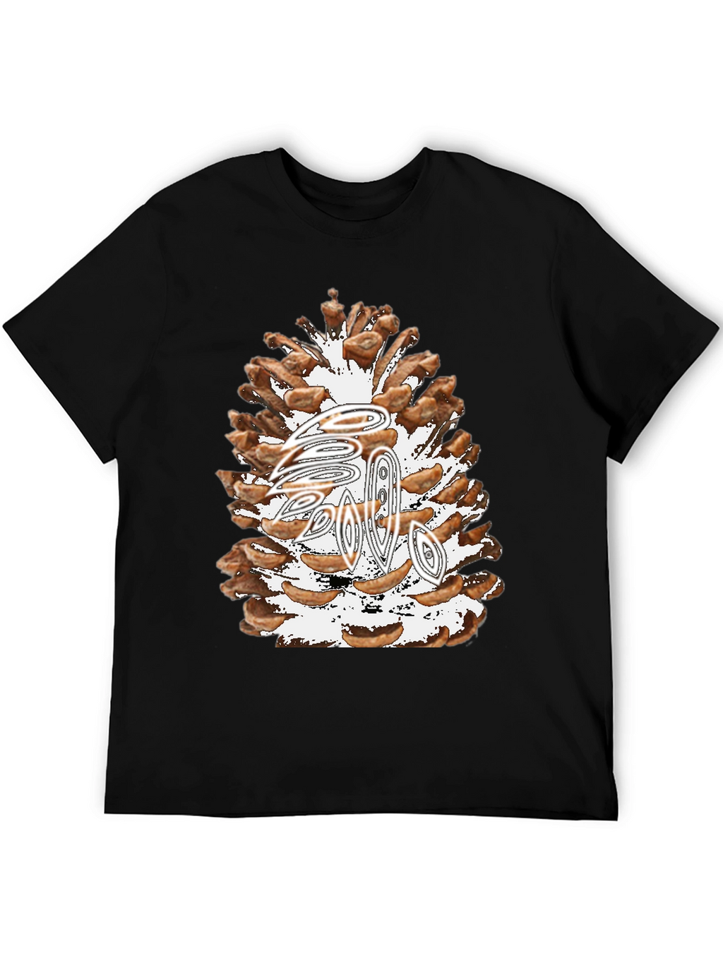 Pine Cone Graphic Tee - Nature Inspired Black T-Shirt
