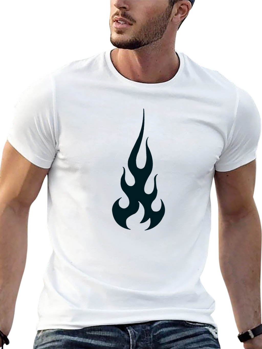 Flame Graphic Tee - Mens Black T-Shirt