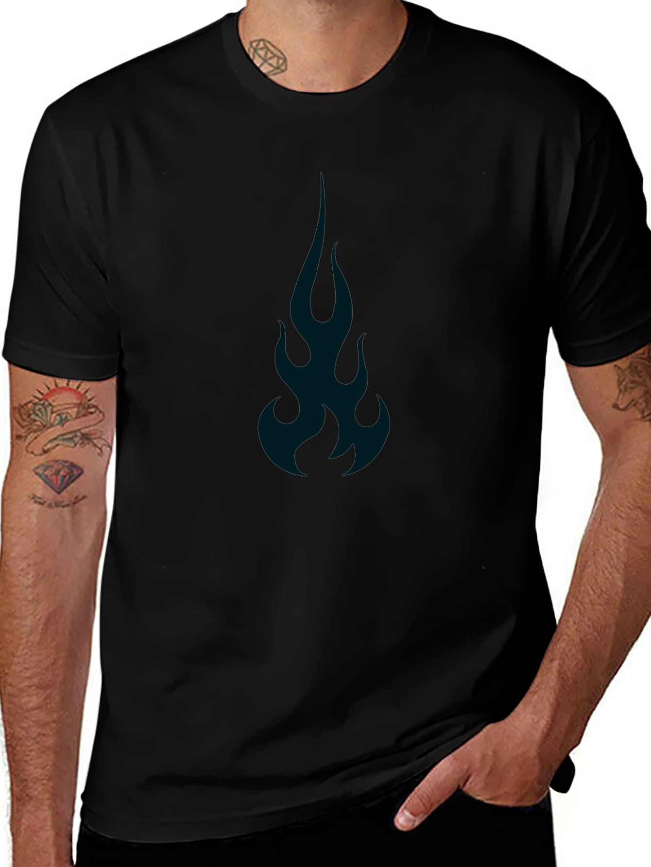 Flame Graphic Tee - Mens Black T-Shirt