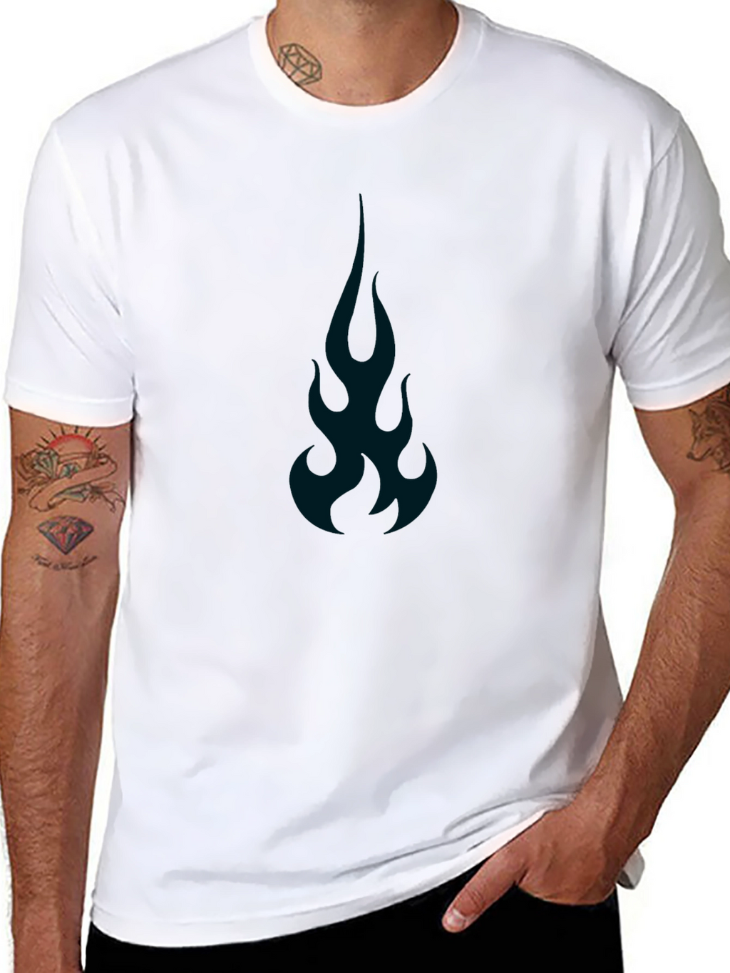 Flame Graphic Tee - Mens Black T-Shirt
