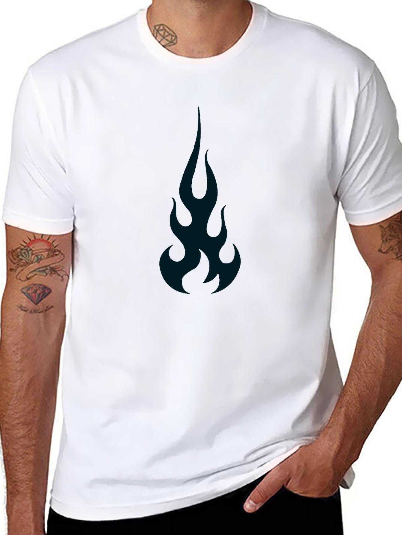 Flame Graphic Tee - Mens Black T-Shirt