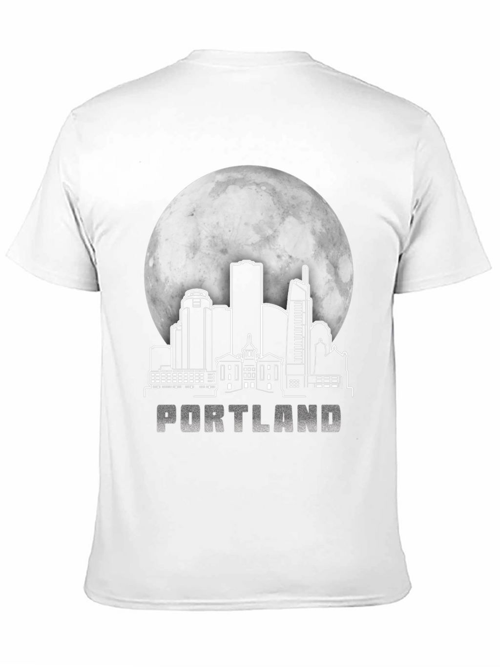Portland Skyline T-Shirt - Cityscape Moon Design