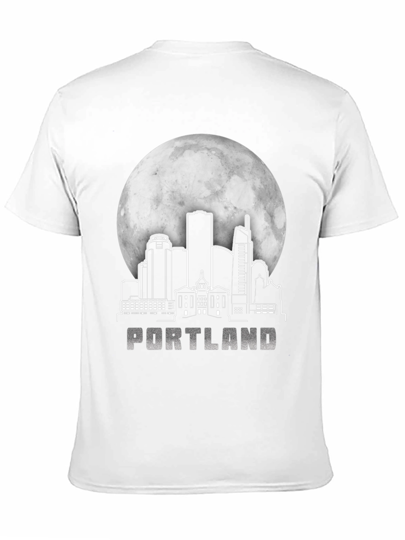 Portland Skyline T-Shirt - Cityscape Moon Design