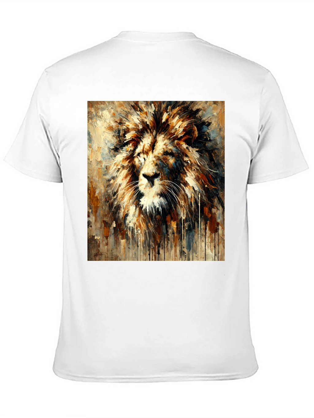 Lion Art Print Graphic Tee - Bold Black T-Shirt