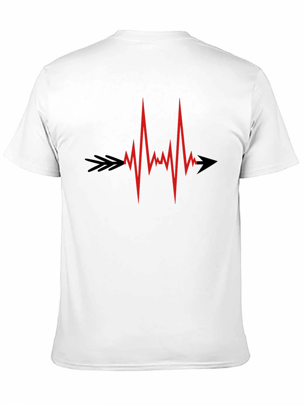 Heartbeat Arrow Graphic Tee - Black Cotton Comfort