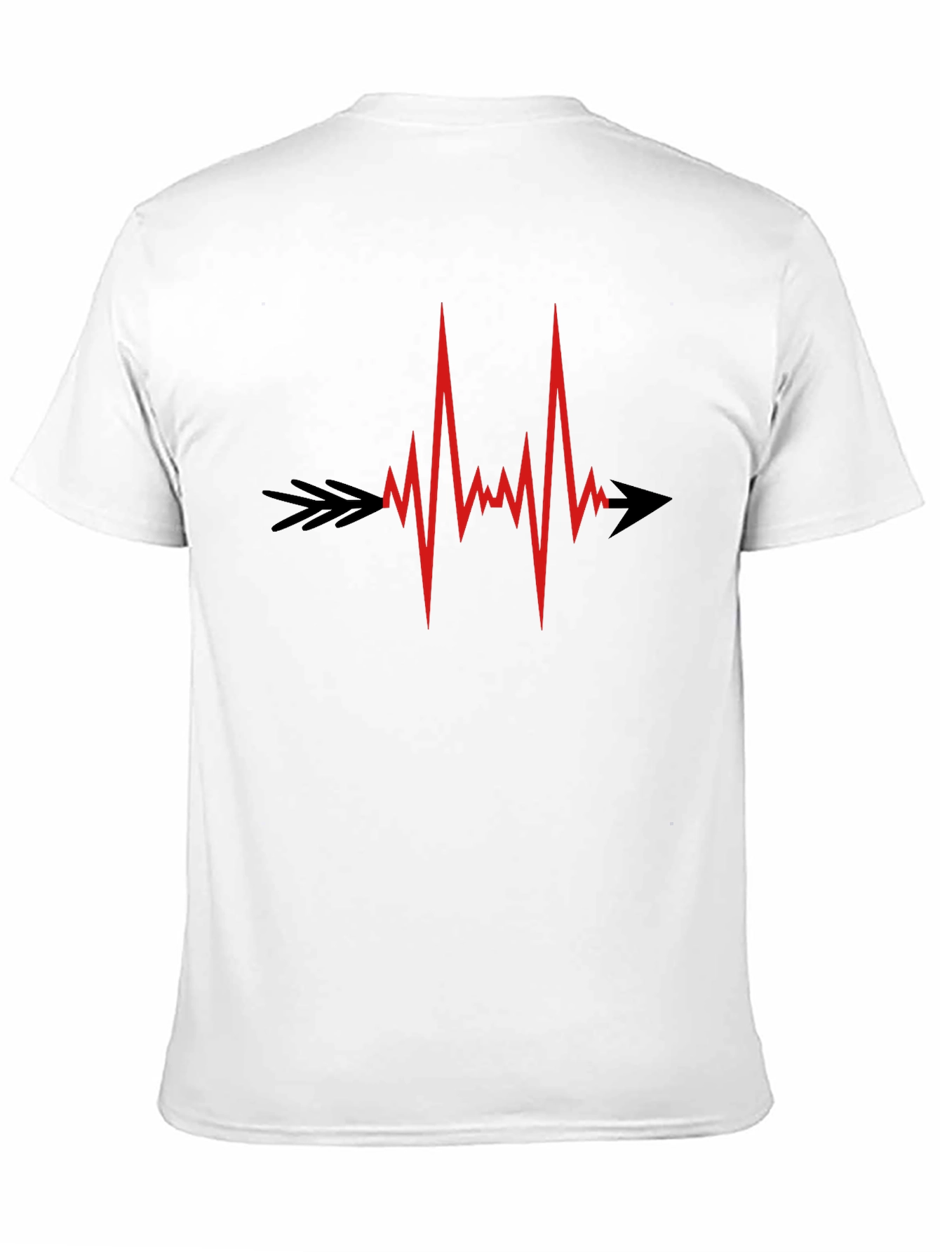 Heartbeat Arrow Graphic Tee - Black Cotton Comfort