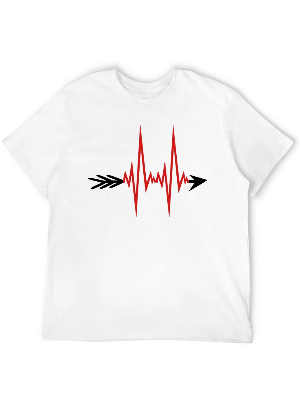 Heartbeat Arrow Graphic Tee - Black Cotton Comfort