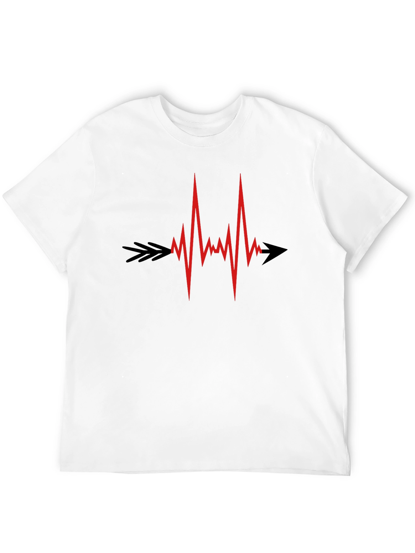 Heartbeat Arrow Graphic Tee - Black Cotton Comfort