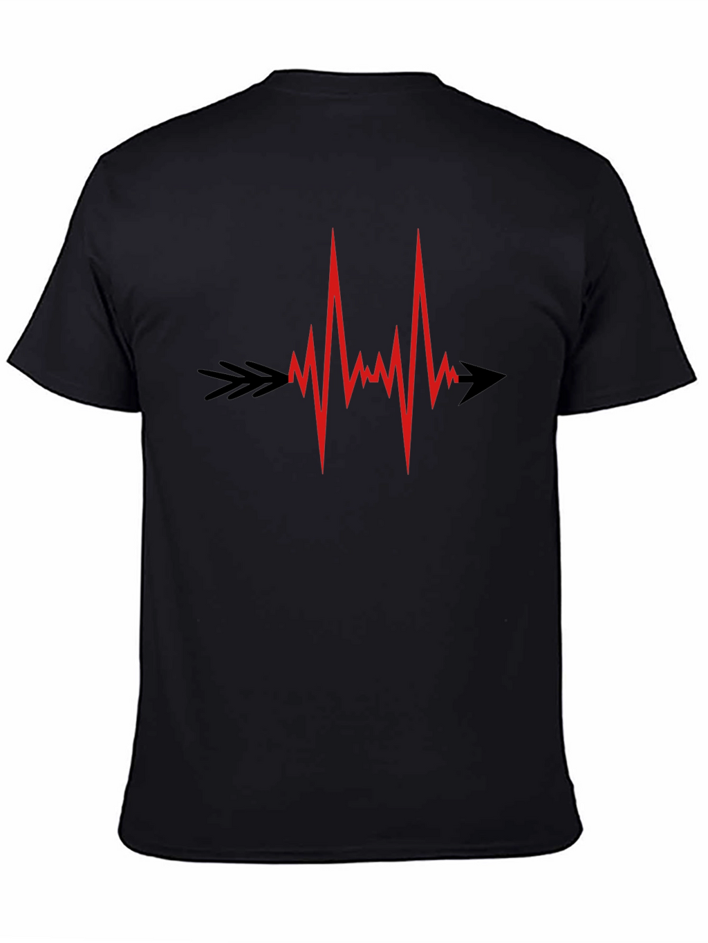 Heartbeat Arrow Graphic Tee - Black Cotton Comfort