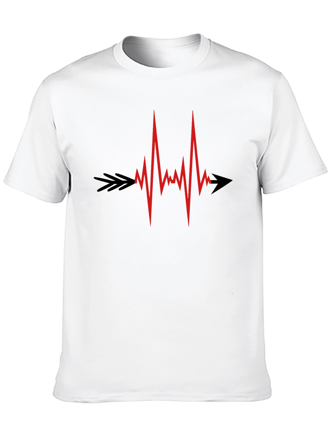 Heartbeat Arrow Graphic Tee - Black Cotton Comfort