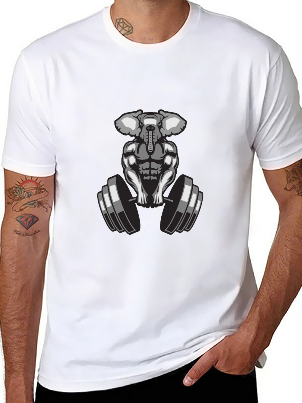 Elephant Gym T-Shirt: Muscle Animal Tee