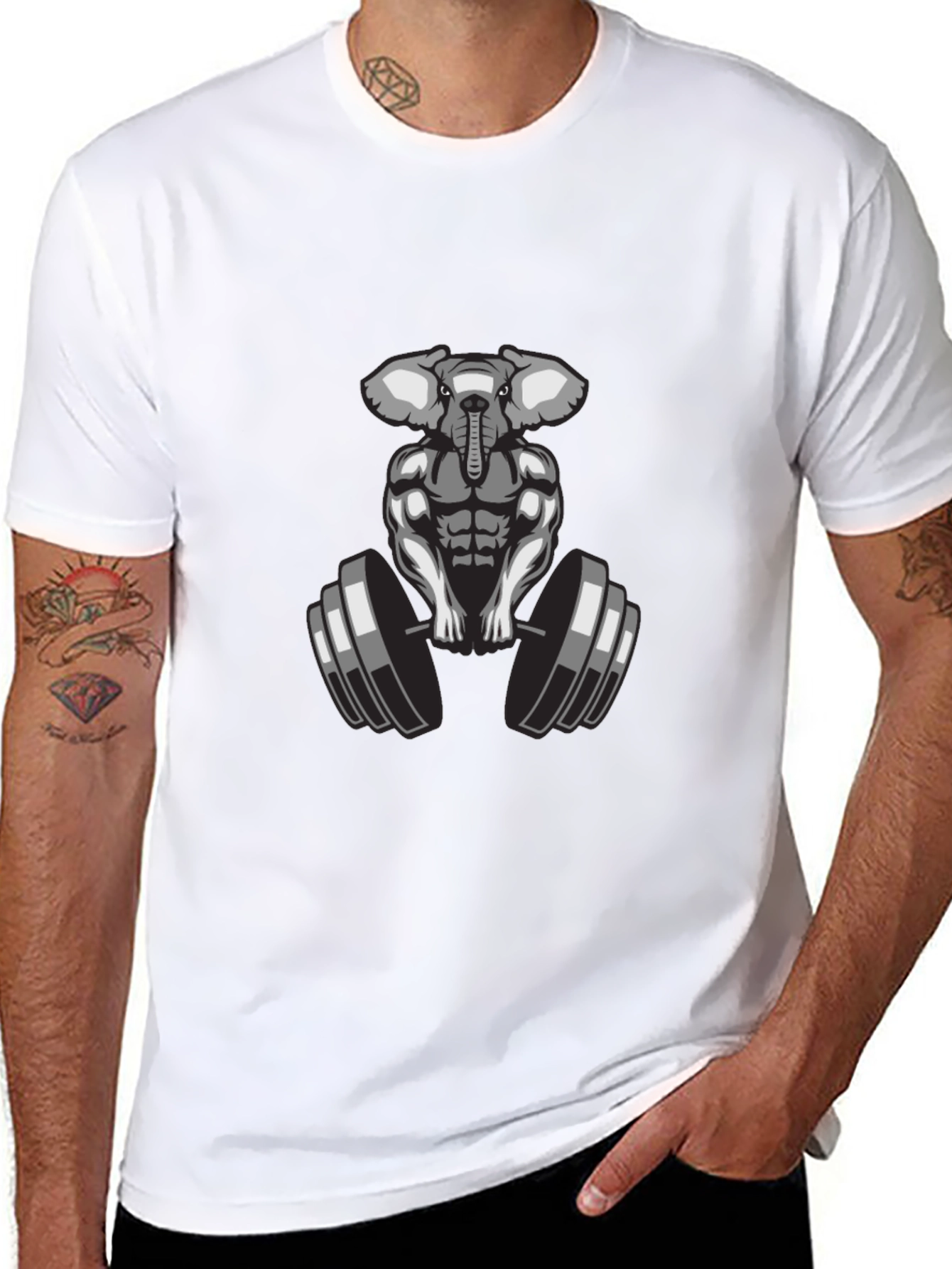 Elephant Gym T-Shirt: Muscle Animal Tee