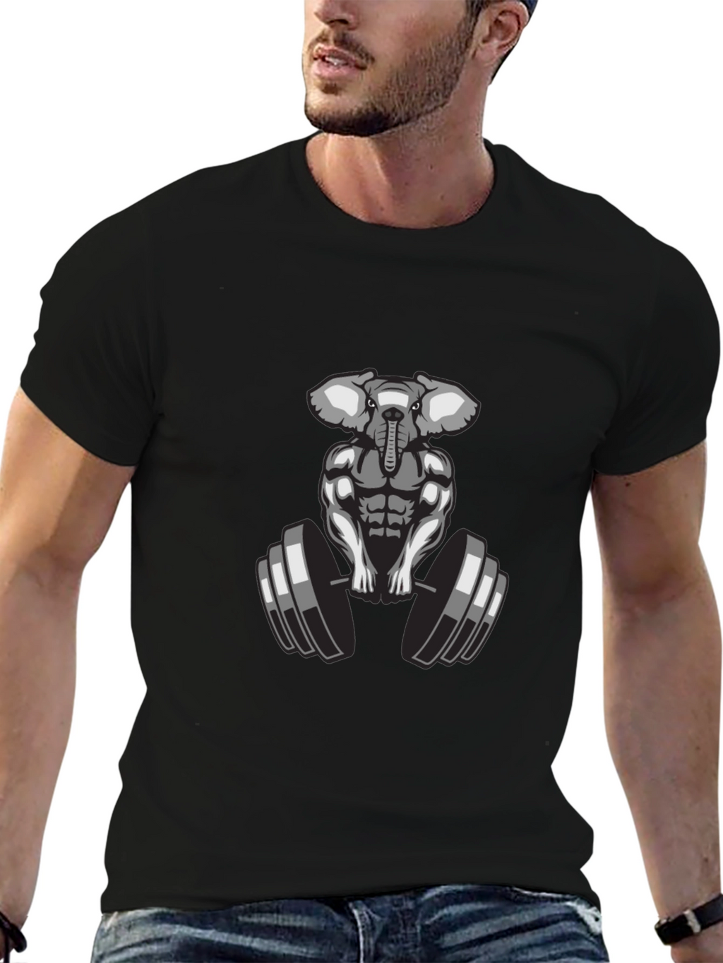 Elephant Gym T-Shirt: Muscle Animal Tee