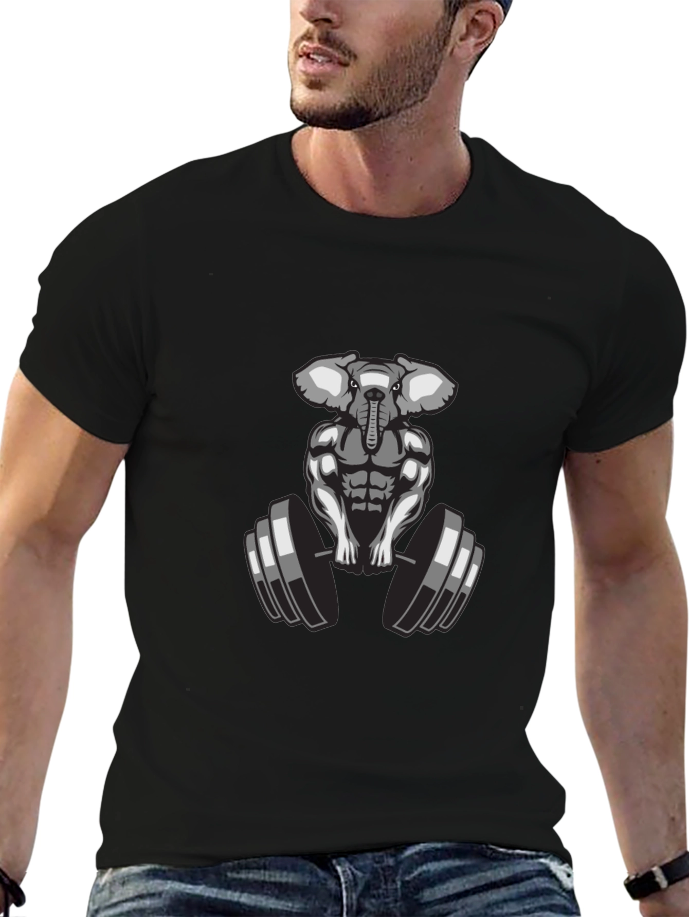 Elephant Gym T-Shirt: Muscle Animal Tee