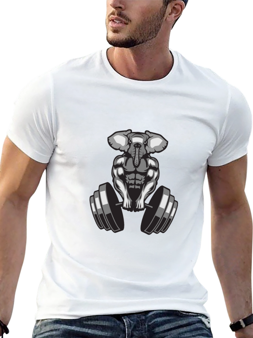 Elephant Gym T-Shirt: Muscle Animal Tee