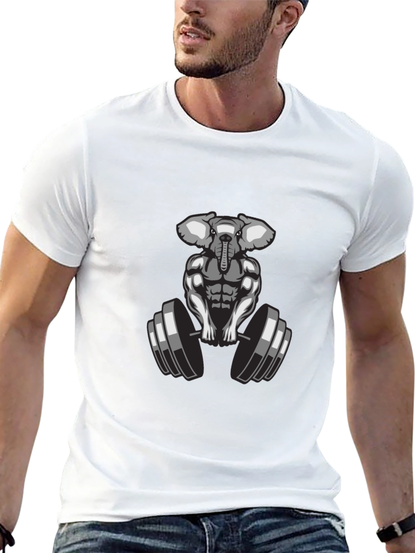 Elephant Gym T-Shirt: Muscle Animal Tee