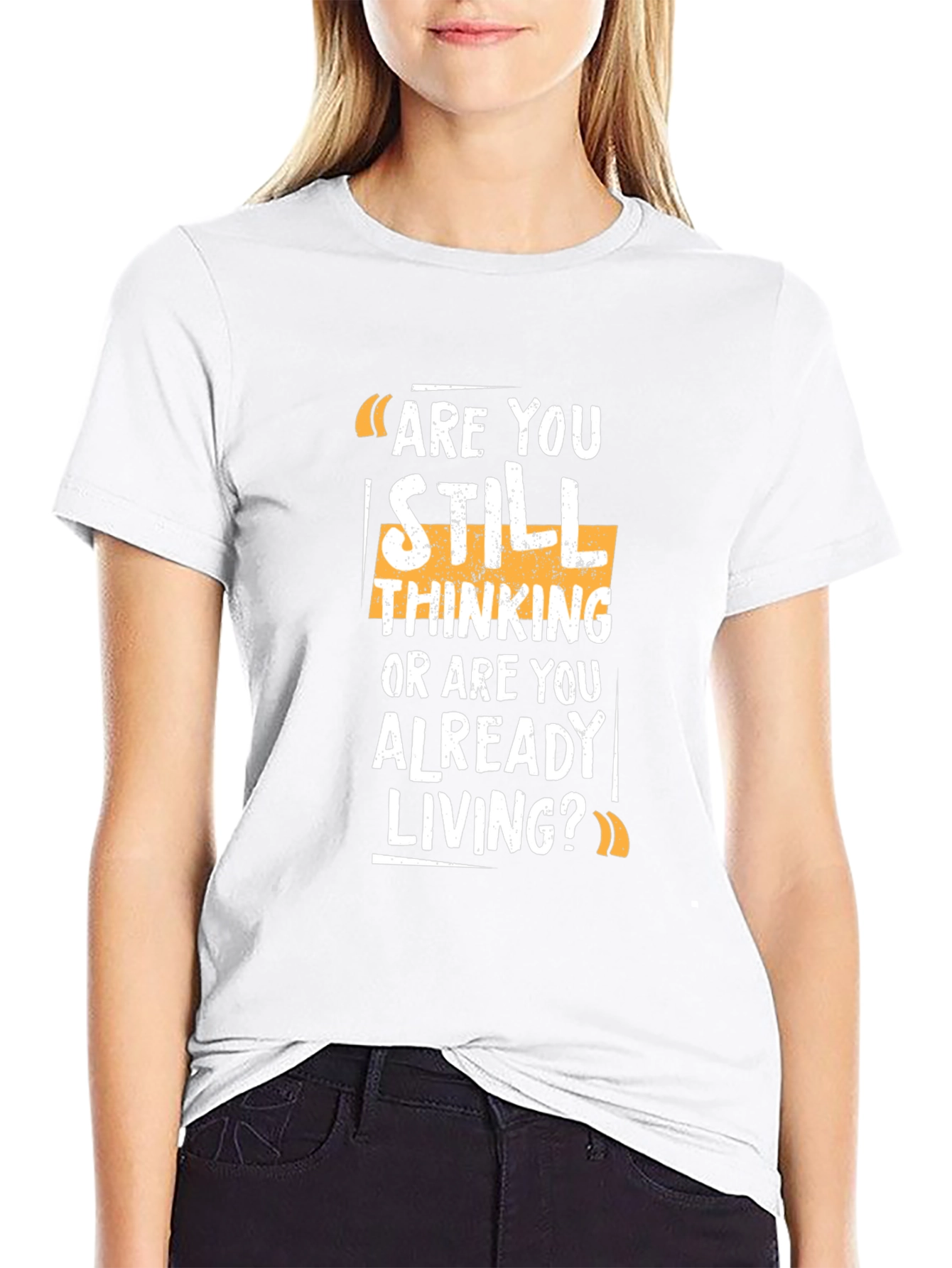 Are You Living? Graphic Print Black T-Shirt