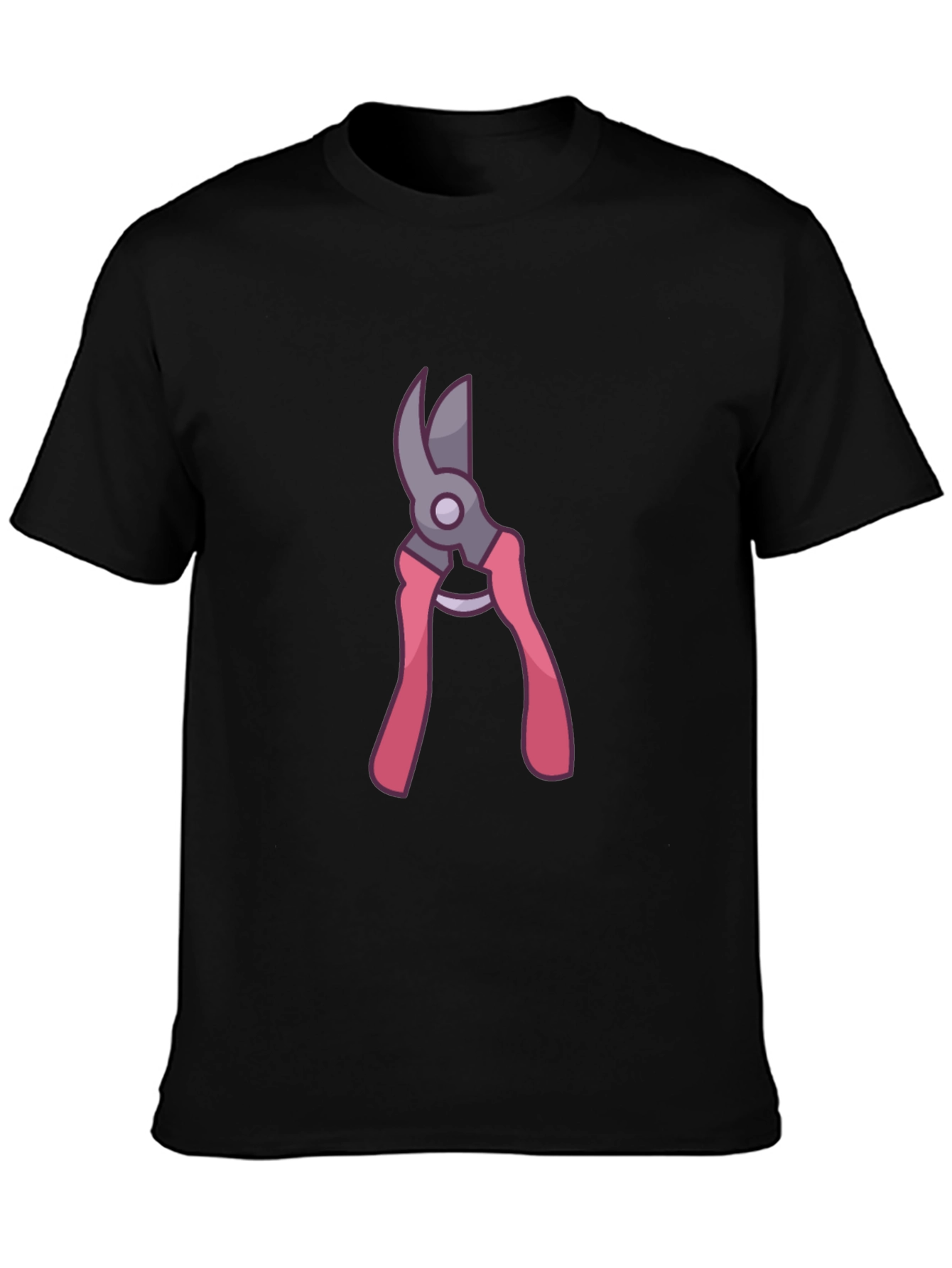Gardening Pruner Graphic Tee - Black Cotton Blend Shirt