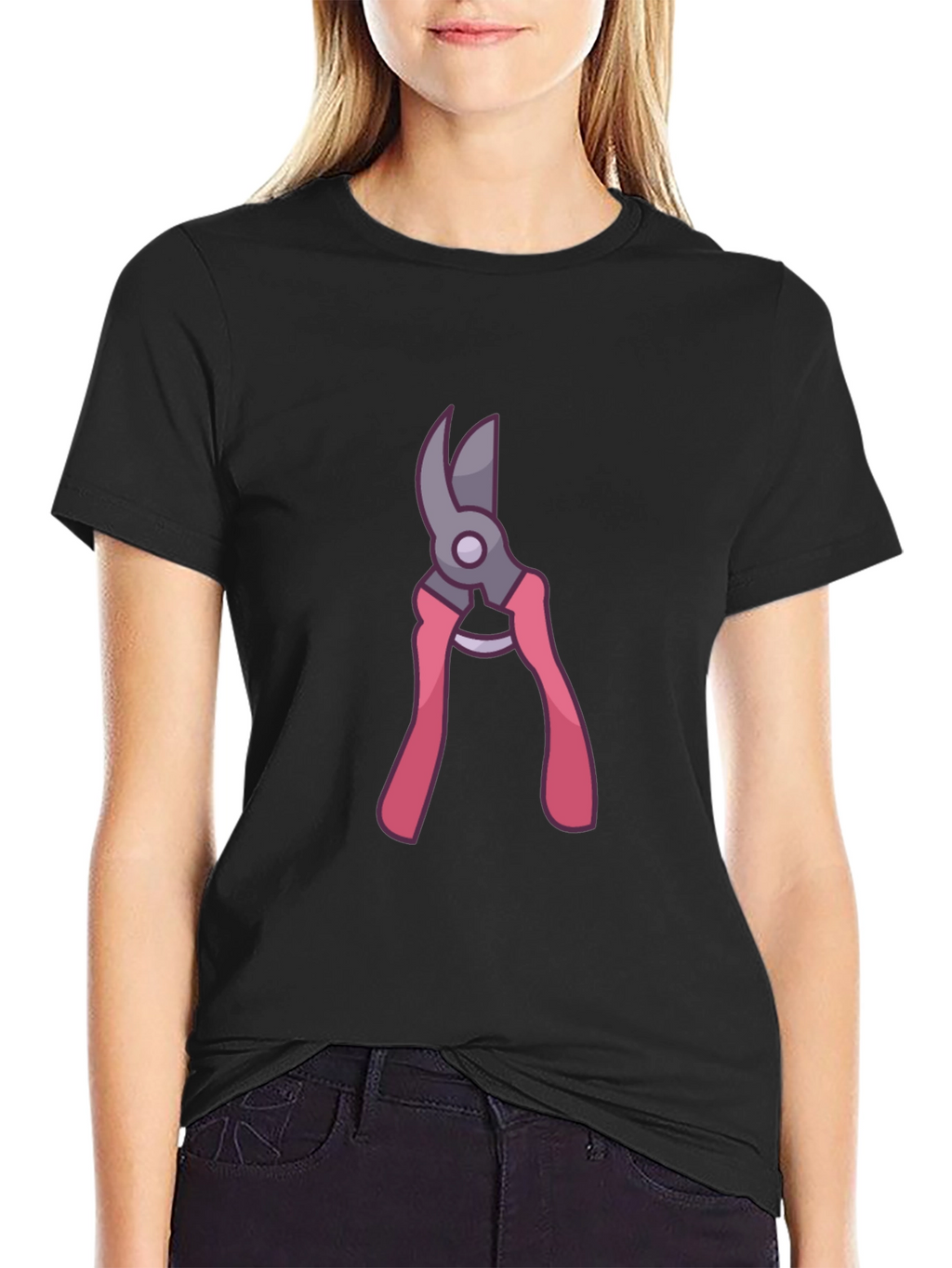 Gardening Pruner Graphic Tee - Black Cotton Blend Shirt