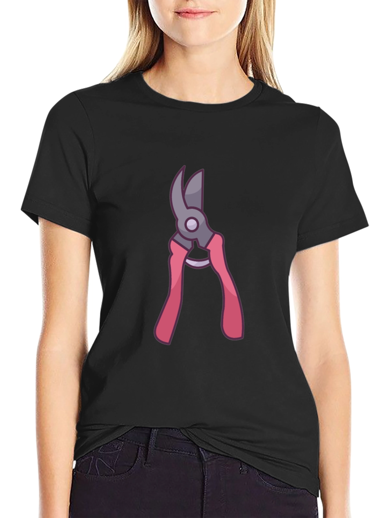 Gardening Pruner Graphic Tee - Black Cotton Blend Shirt