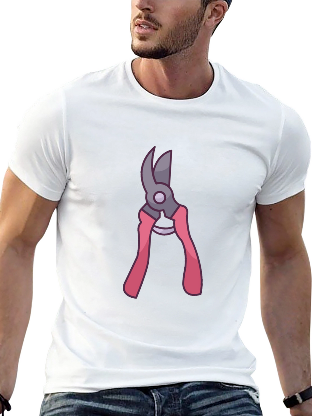 Gardening Pruner Graphic Tee - Black Cotton Blend Shirt