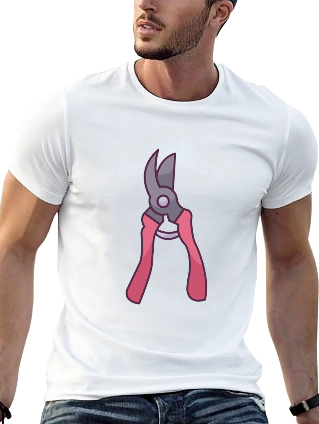 Gardening Pruner Graphic Tee - Black Cotton Blend Shirt