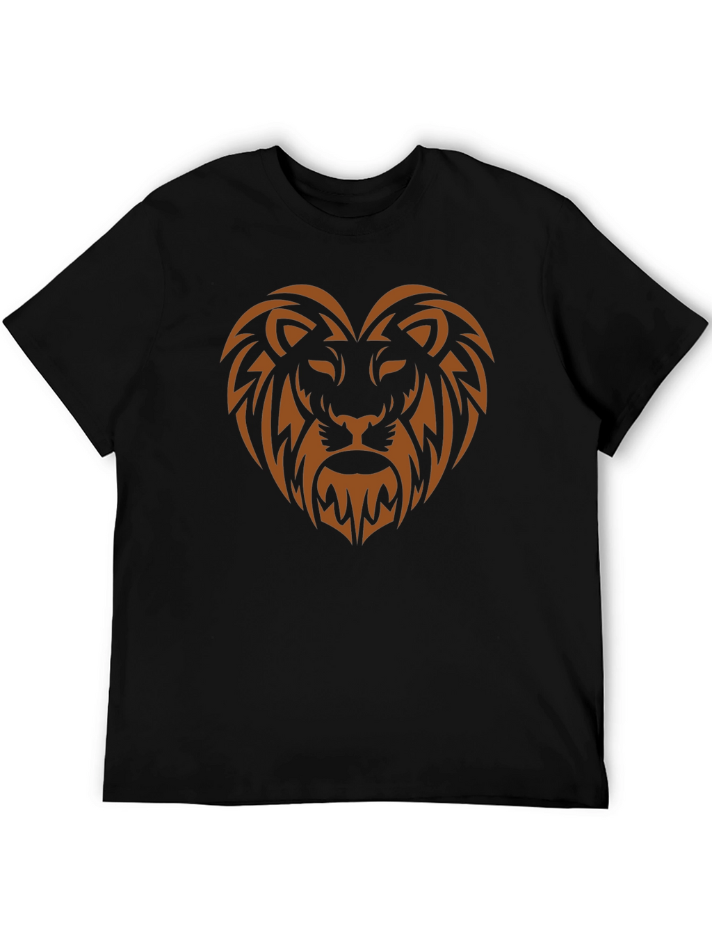 Lion Heart Graphic Tee - Stylish Mens Black T-Shirt
