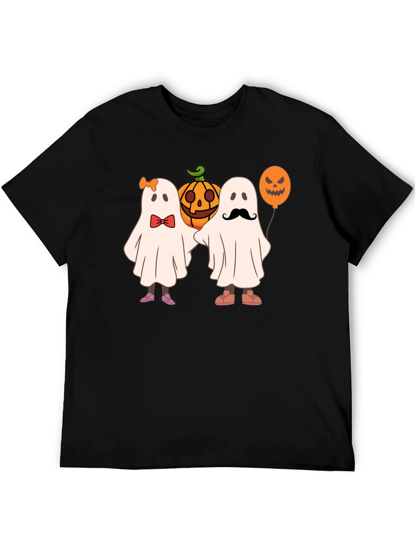 Halloween Ghost & Pumpkin Graphic T-Shirt