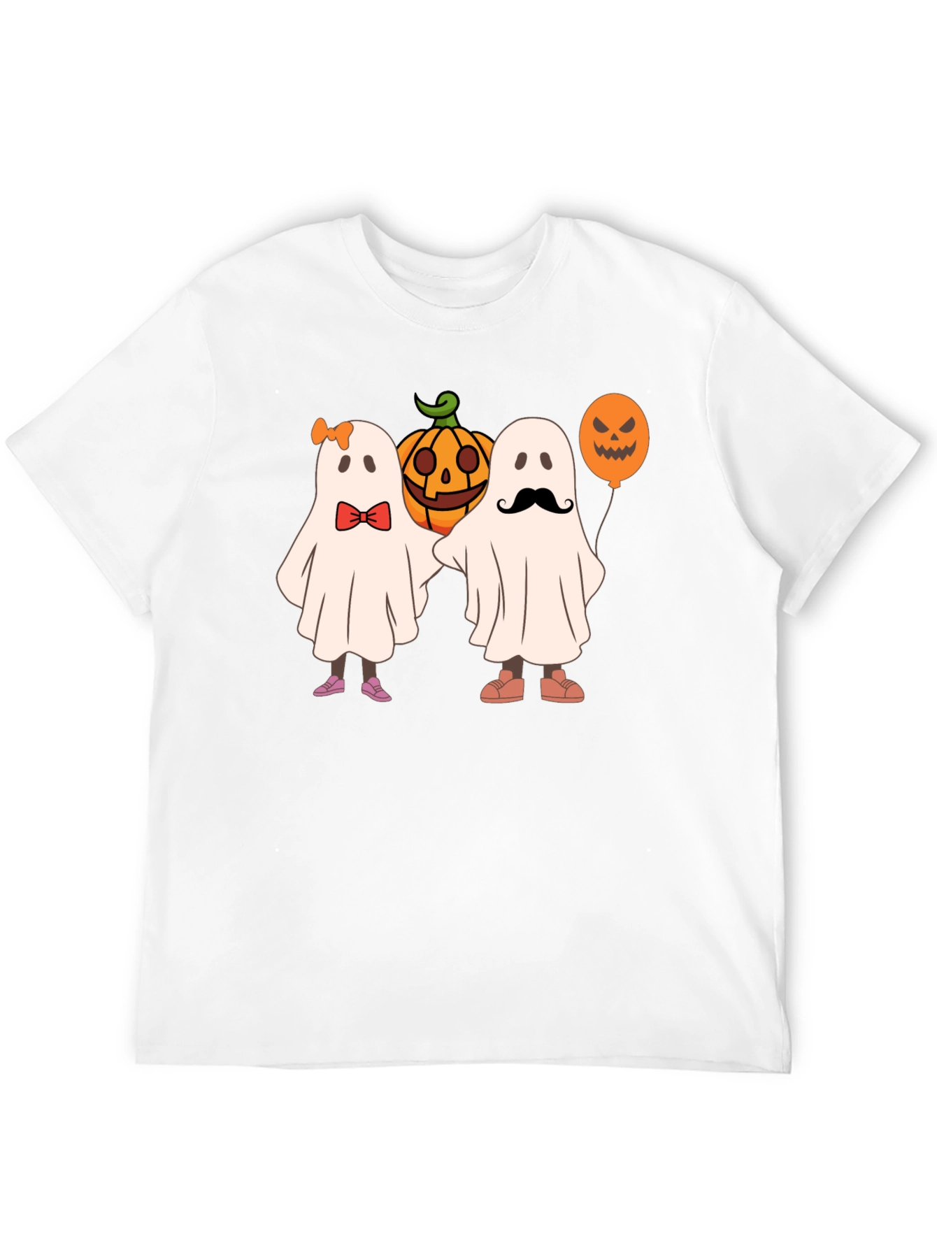 Halloween Ghost & Pumpkin Graphic T-Shirt