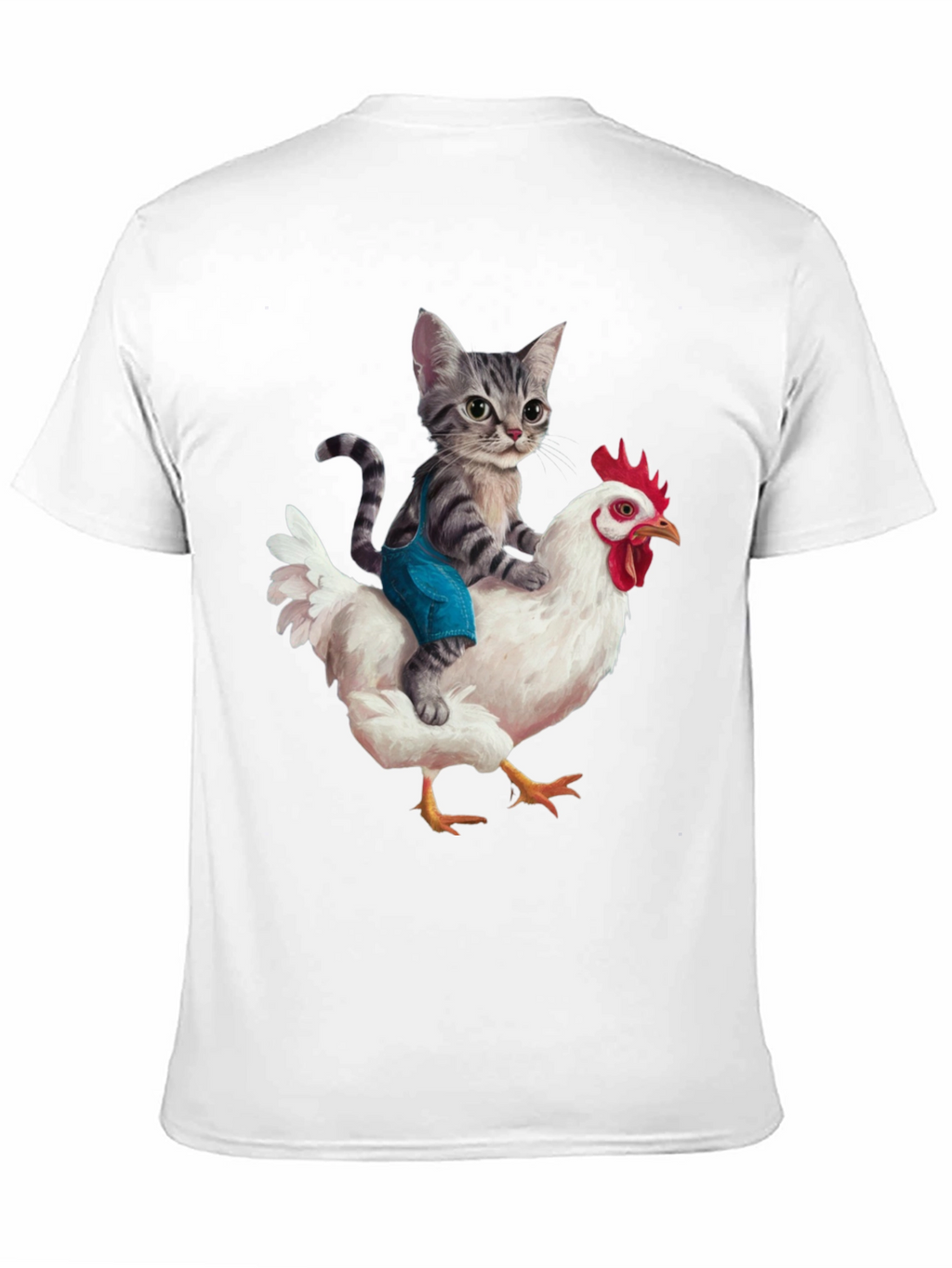 Cat Riding Chicken Graphic Tee