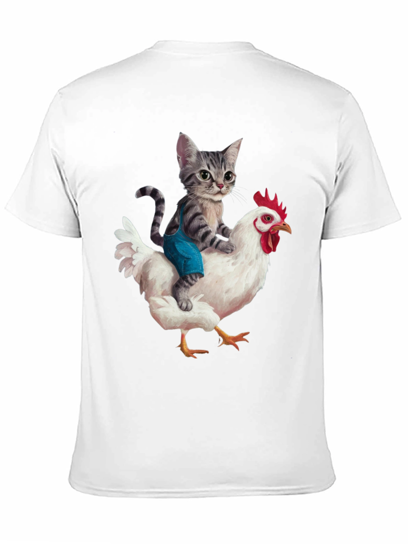 Cat Riding Chicken Graphic Tee