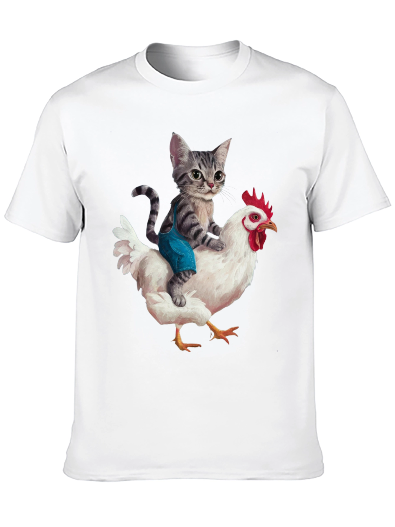Cat Riding Chicken Graphic Tee