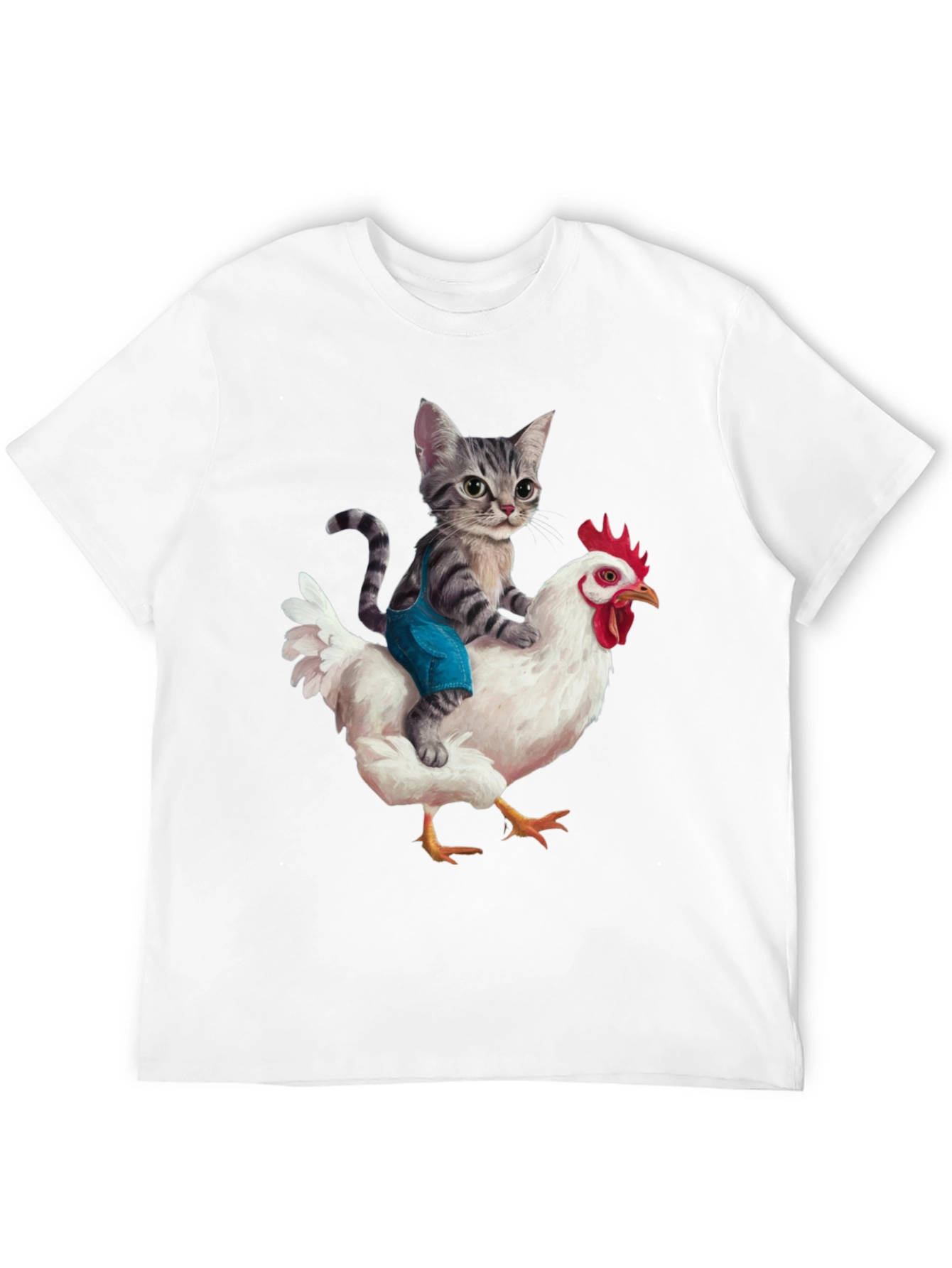 Cat Riding Chicken Graphic Tee