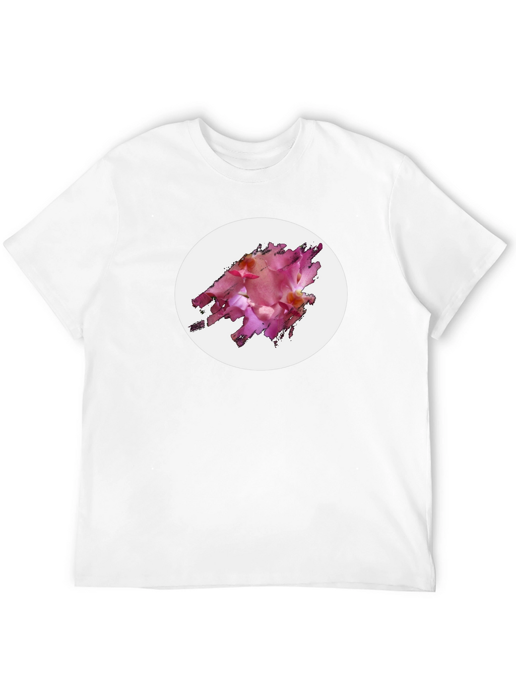 Black T-Shirt with Floral Graphic Design