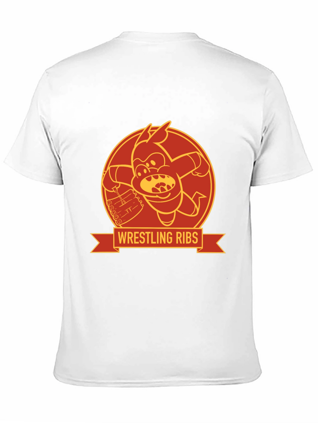 Wrestling Ribs Funny Cartoon Graphic Tee