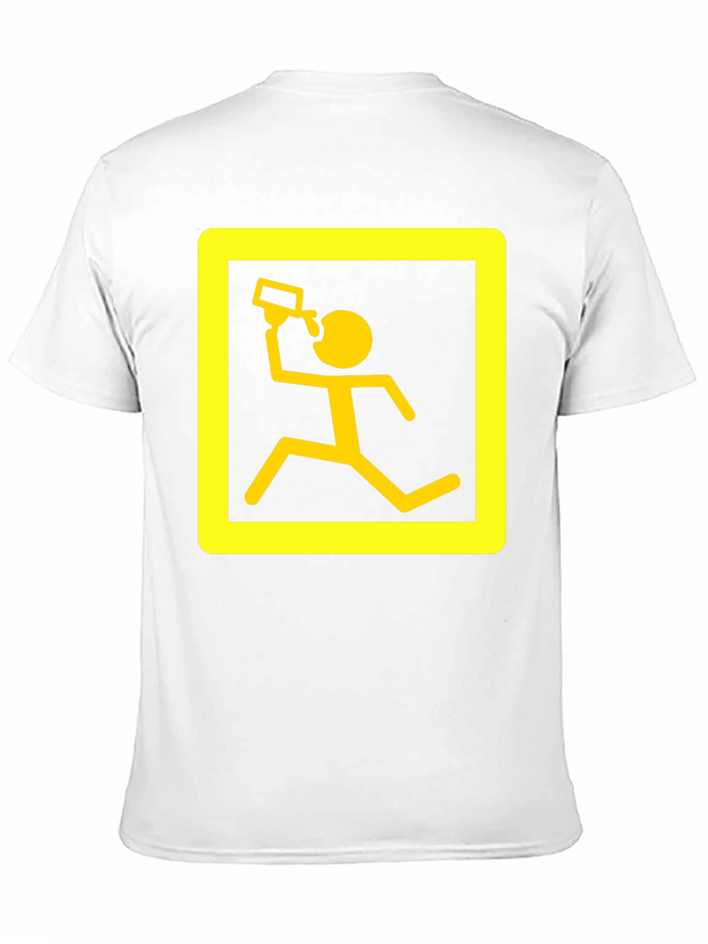 Funny Running Man Drinking T-Shirt - Black