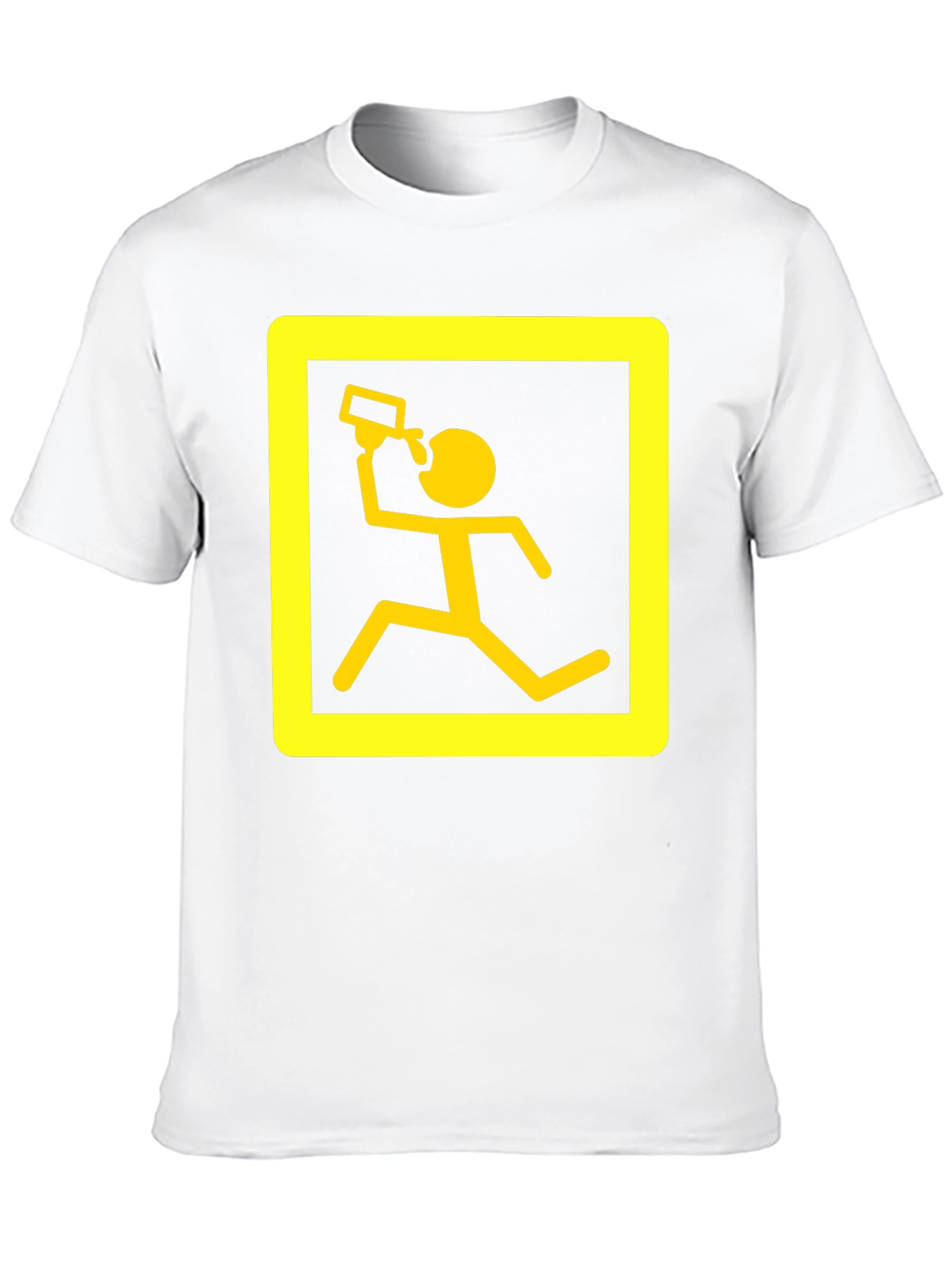 Funny Running Man Drinking T-Shirt - Black