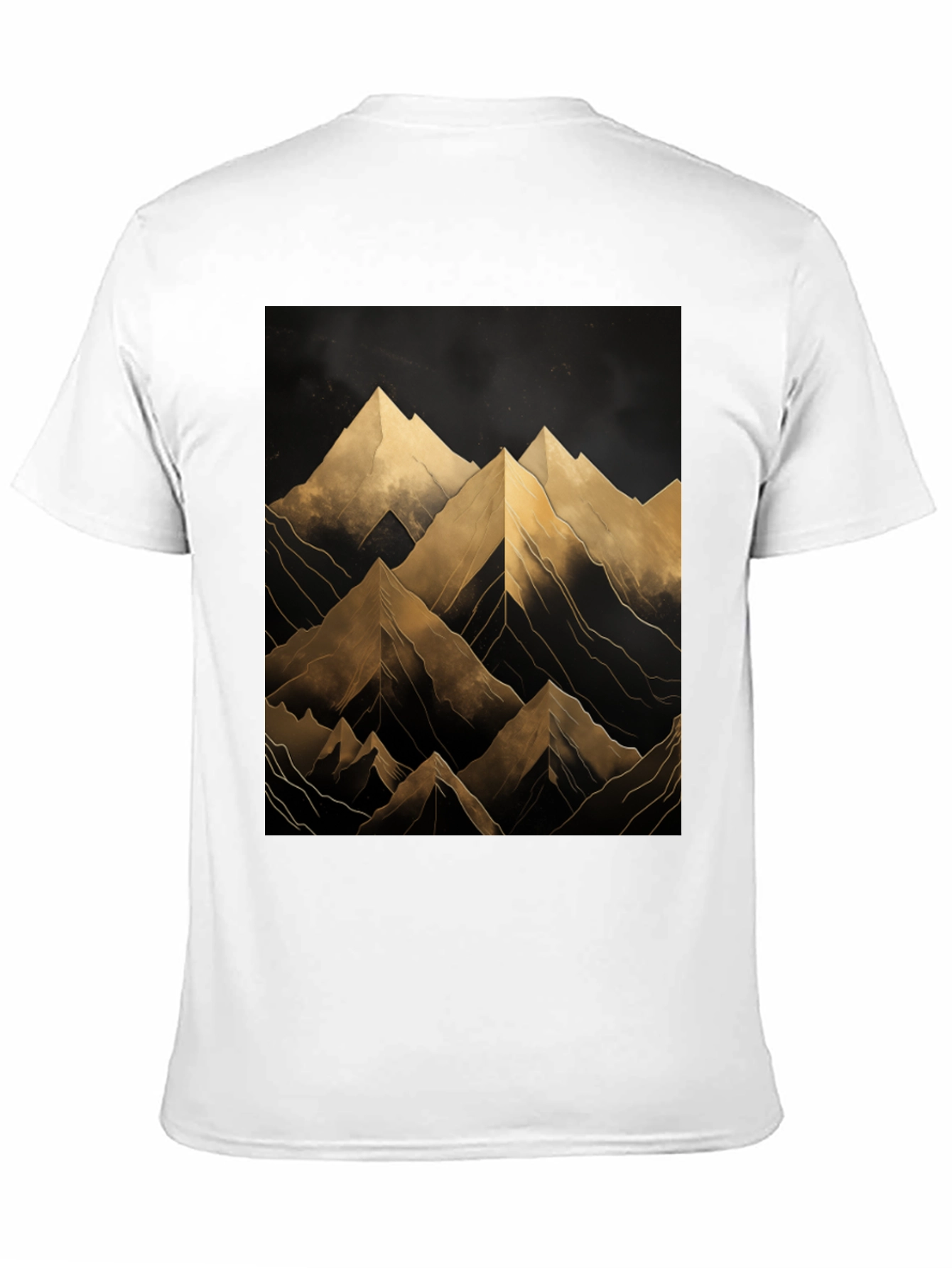 Abstract Mountain Graphic Black T-Shirt