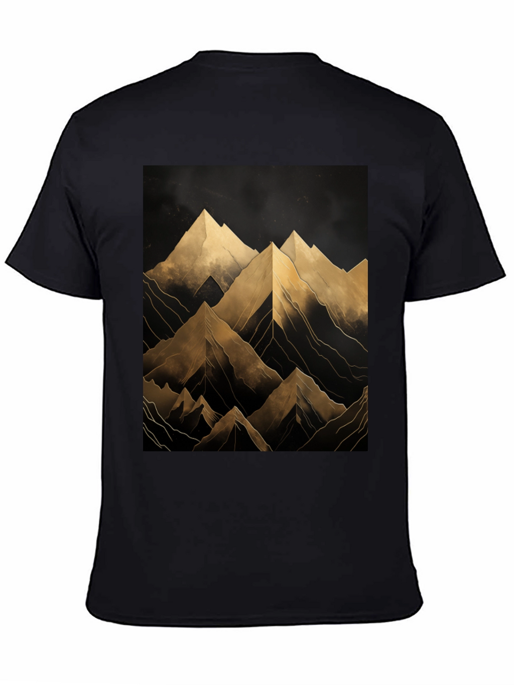Abstract Mountain Graphic Black T-Shirt