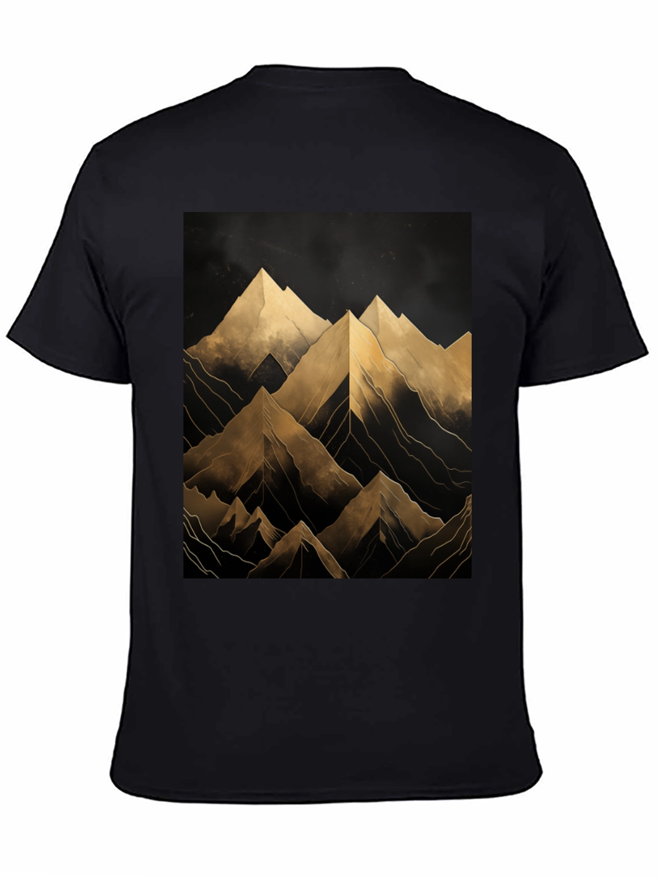 Abstract Mountain Graphic Black T-Shirt