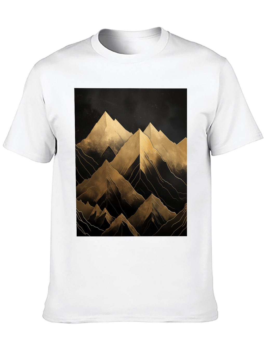 Abstract Mountain Graphic Black T-Shirt