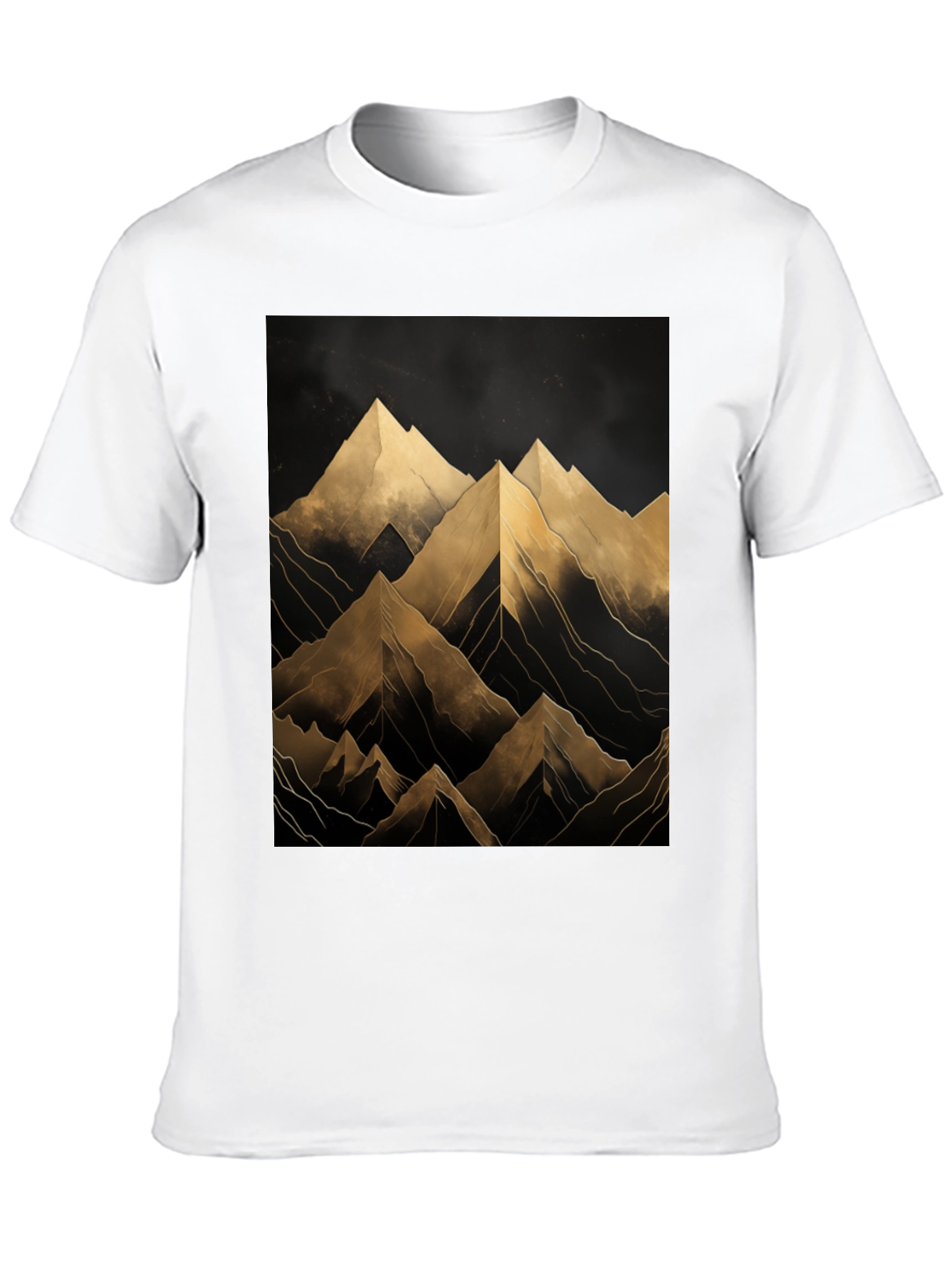 Abstract Mountain Graphic Black T-Shirt