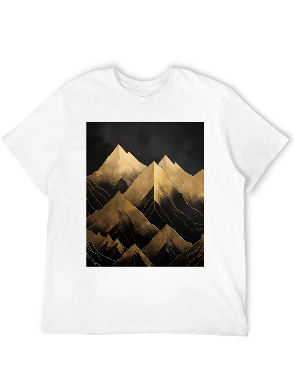 Abstract Mountain Graphic Black T-Shirt