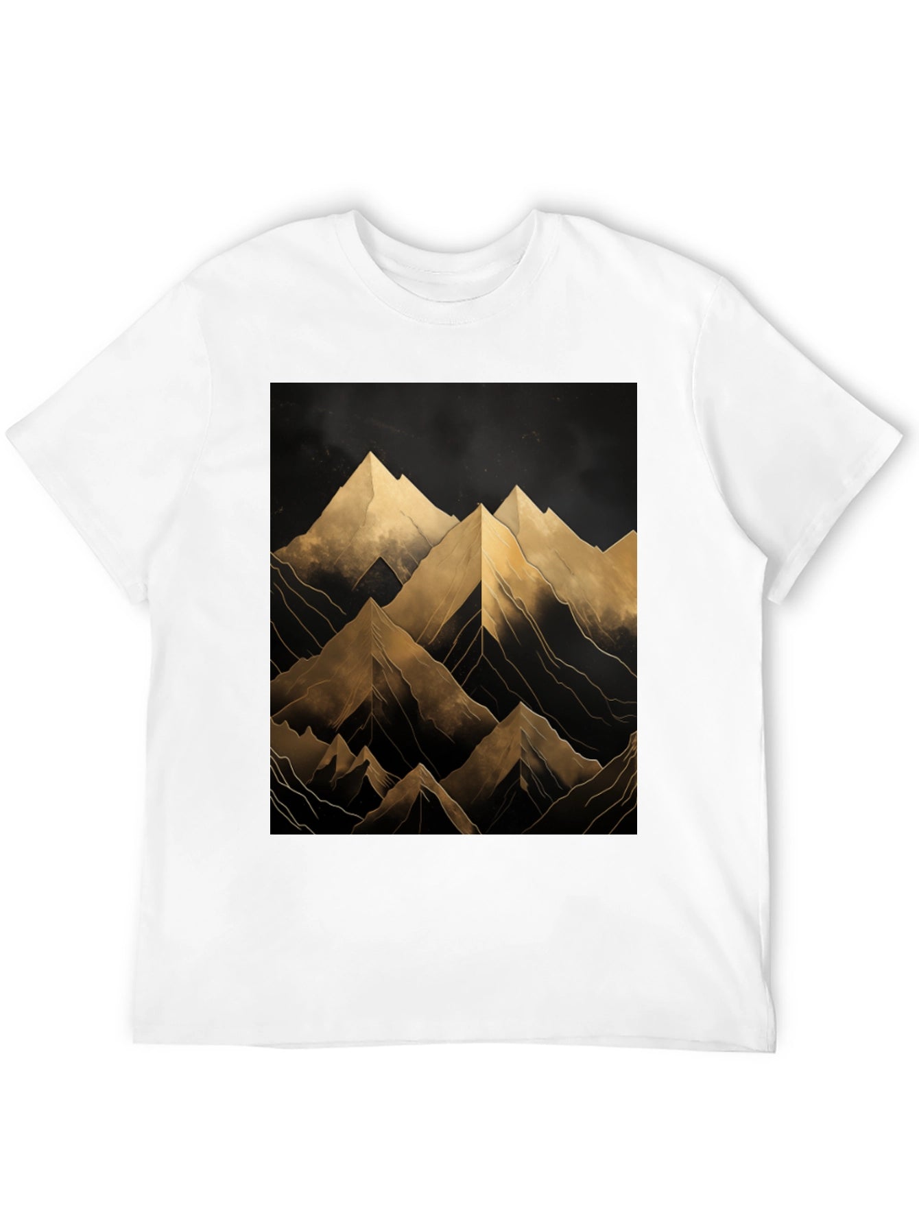 Abstract Mountain Graphic Black T-Shirt
