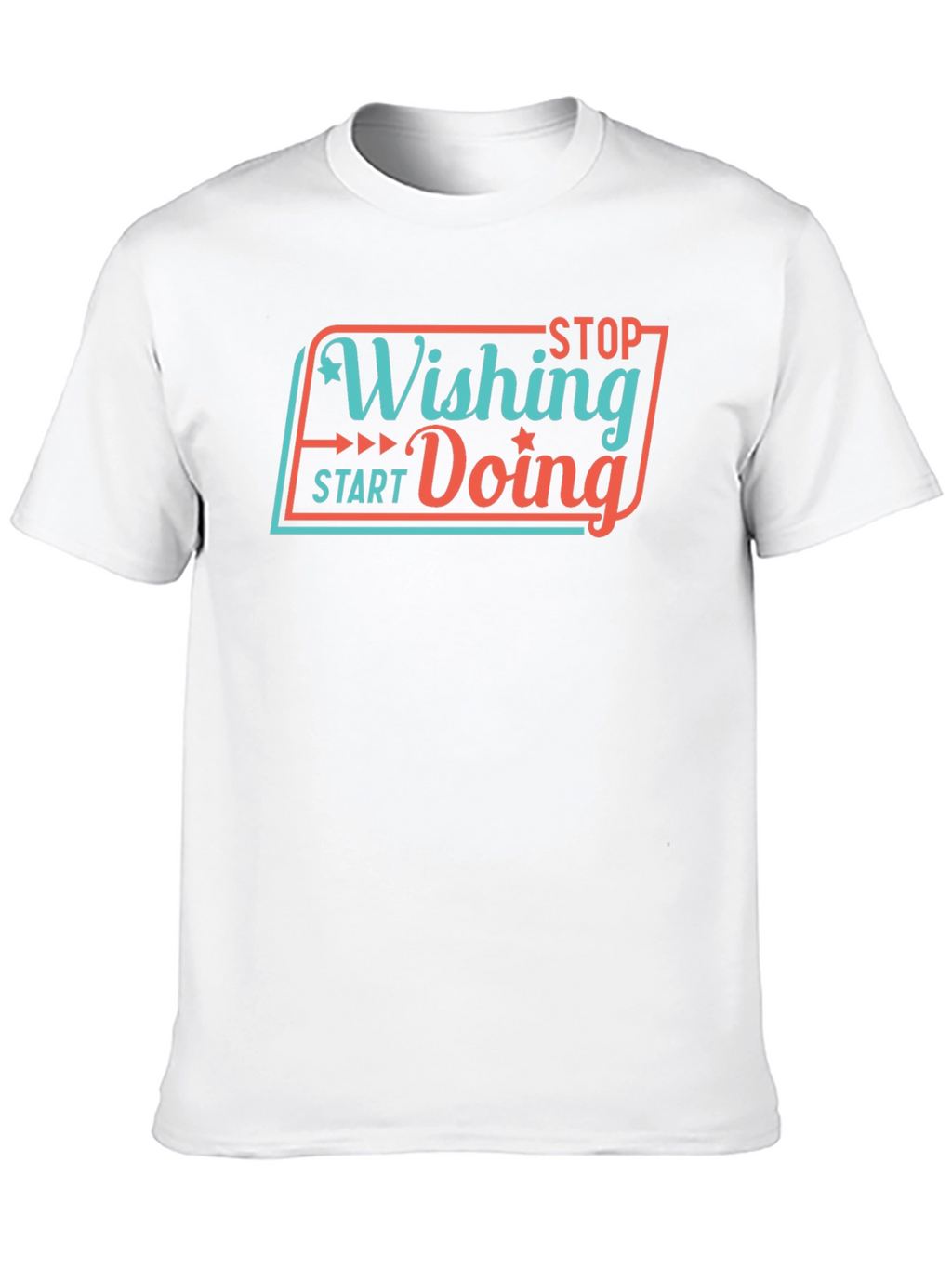 Motivational Stop Wishing Start Doing Black T-Shirt