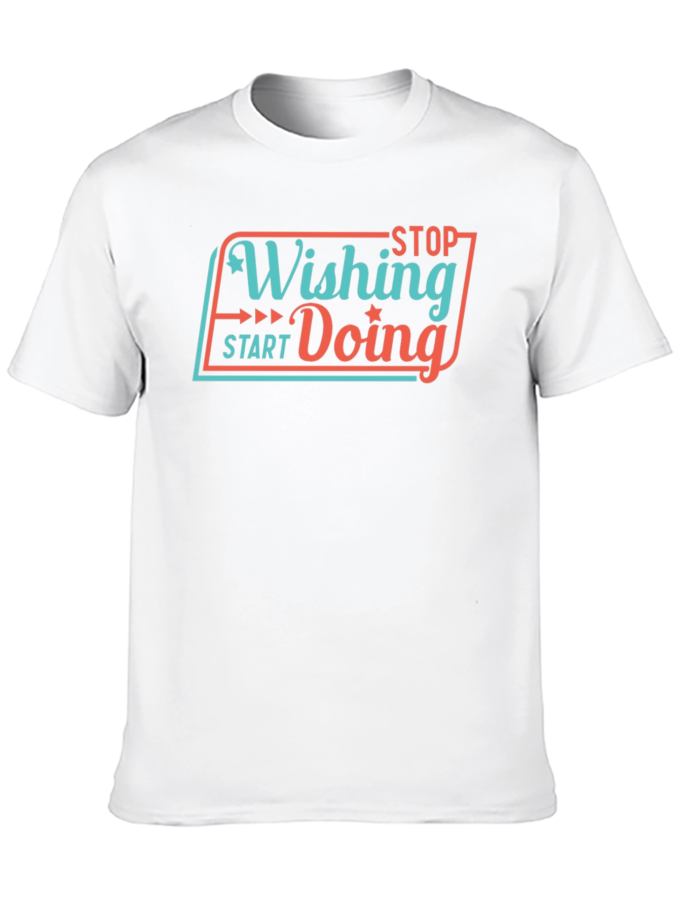 Motivational Stop Wishing Start Doing Black T-Shirt