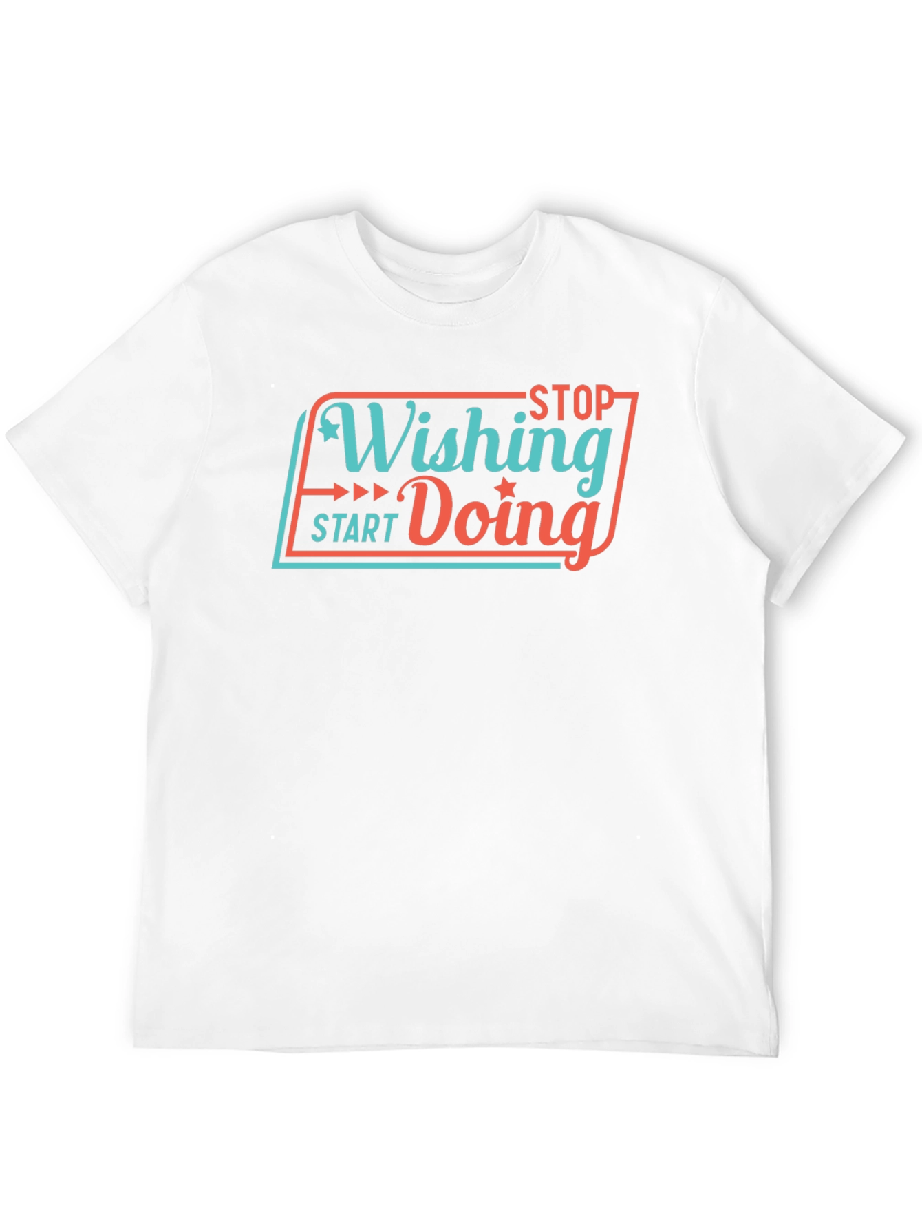 Motivational Stop Wishing Start Doing Black T-Shirt